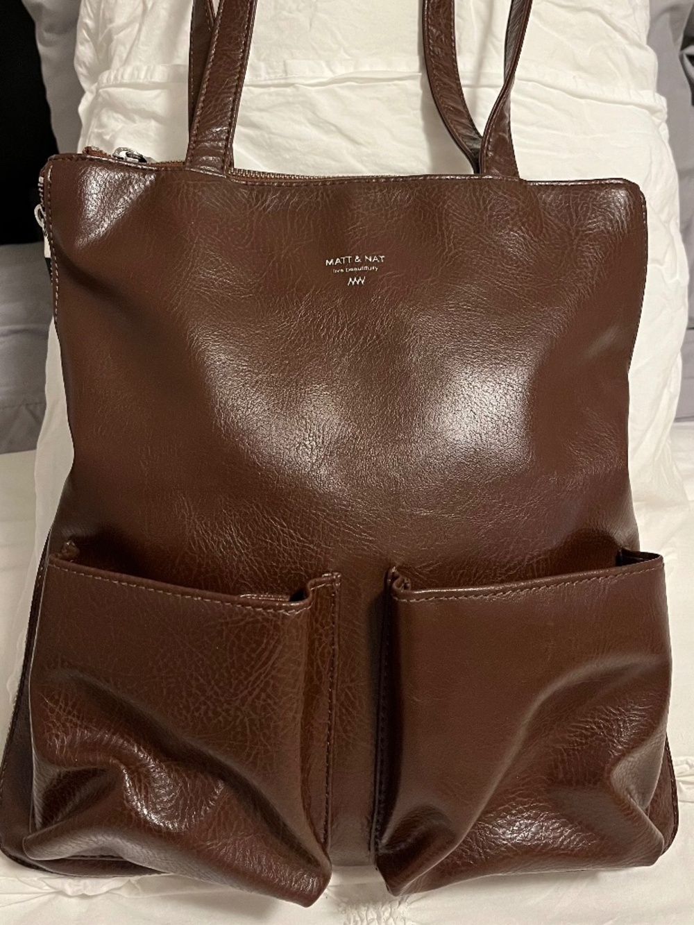 Matt & Nat Epea-DW Vegan Leather Shoulder Bag Tote in Cognac